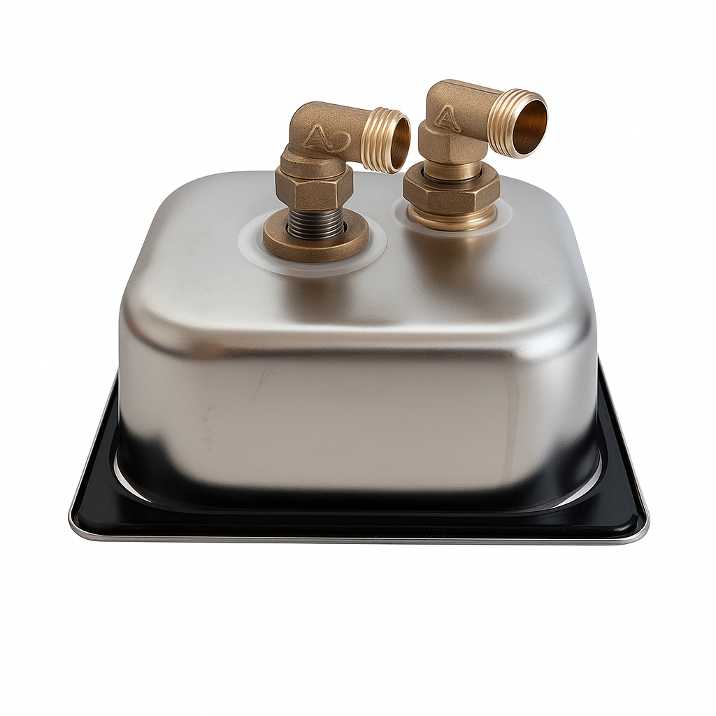 Built-in egg-shape cup rinser designed to fit 155×145mm cut-outs, ideal for integration into common bar and café countertops.