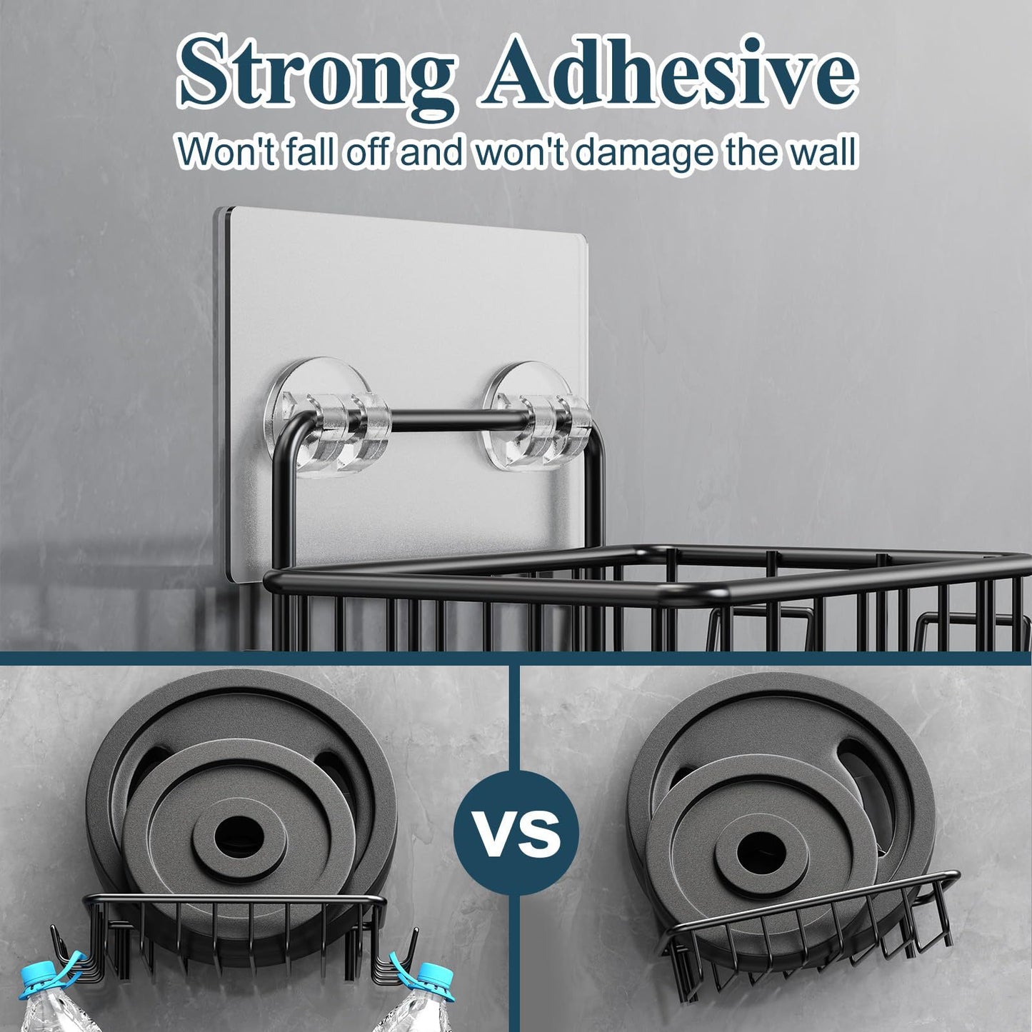 Close-up of durable 304 stainless steel soap holder with sleek black finish