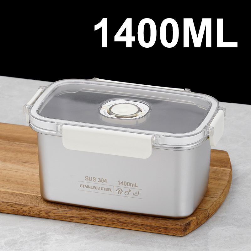 Food-Grade 304 Stainless Steel Airtight Food Storage Container - Glass Lid Stackable Reusable Metal Box, Leak-Proof for Refrigerator & Kitchen