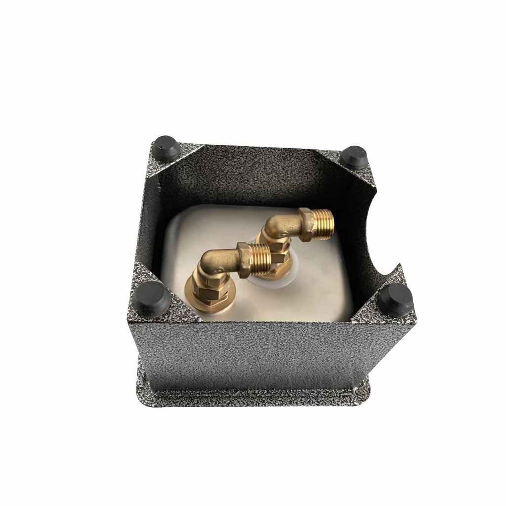 Versatile portable cup rinser for pop-up bars, event spaces, and home drink stations, offering easy setup without drilling.