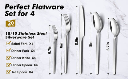 18/10 stainless steel flatware size and dimensions guide
