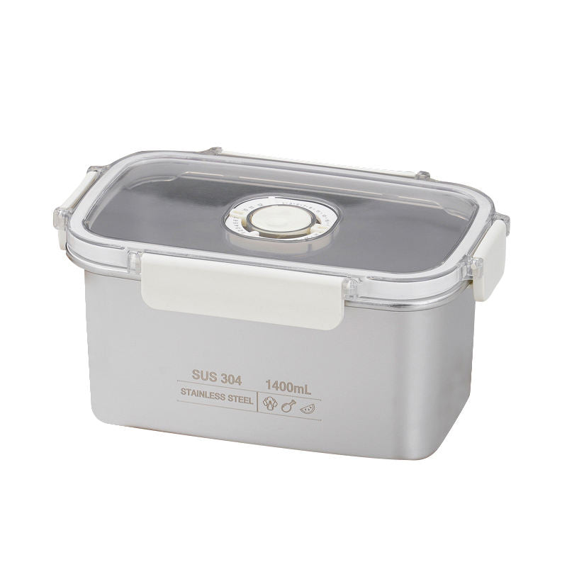 304 stainless steel airtight food storage container with glass lid
