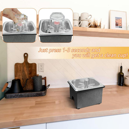 304 stainless steel material of the cup rinser basin, ensuring durability and easy maintenance.