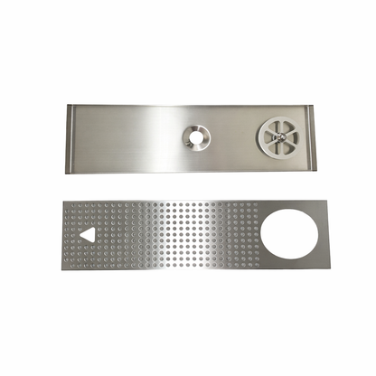 304 stainless steel Lotus glass rinser tray with a 615×185mm cut-out, designed for easy integration into large bar sink sections.