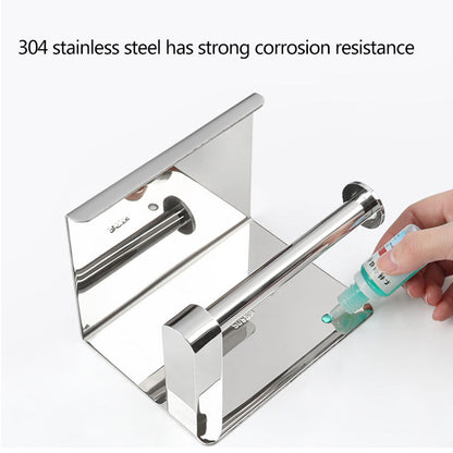 304 stainless steel wall mounted toilet paper holder with shelf

