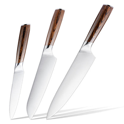 3 pcs german stainless steel kitchen knife set overview