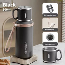 600ml black 316 stainless steel insulated bottle