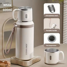 600ml white 316 stainless steel insulated bottle