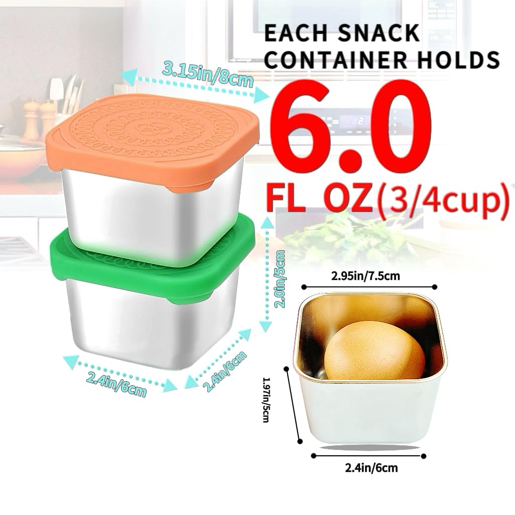 6 oz stainless steel snack container capacity for kids
