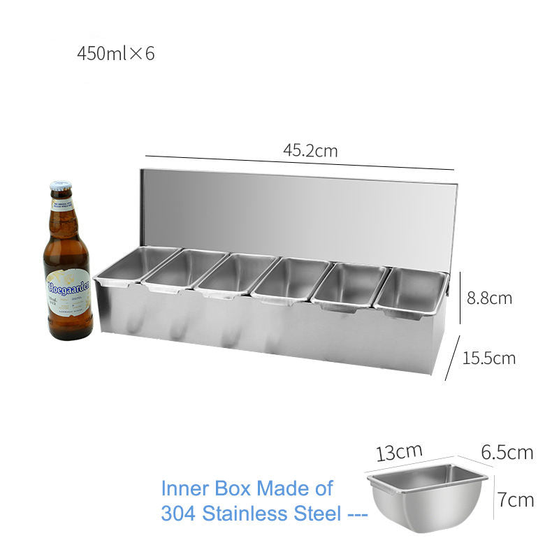 Size display of food grade stainless steel seasoning box