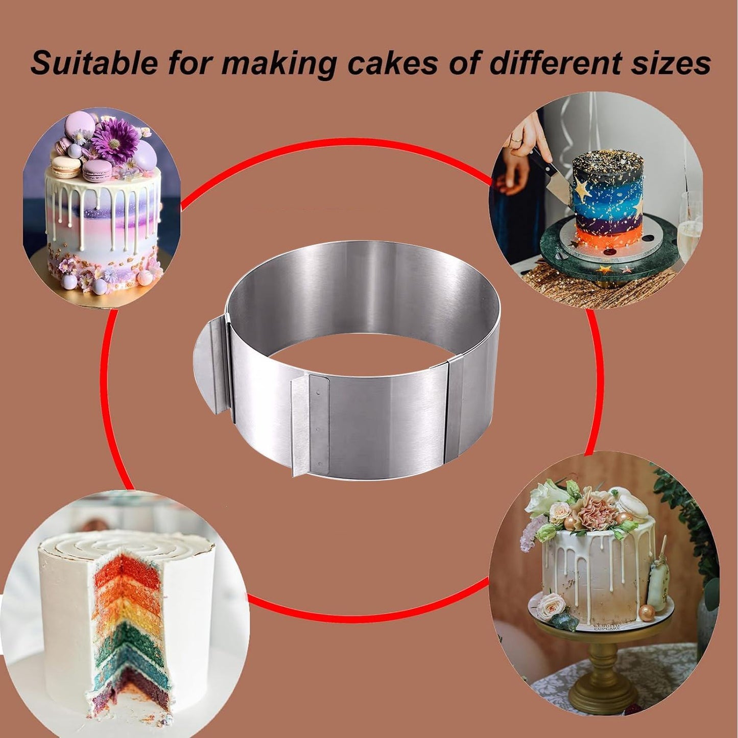 Adjustable Cake Ring for Baking – Perfect for Customizing Cake Size and Shape