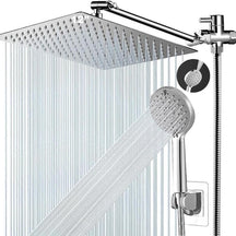 adjustable pressurized rainfall shower head stainless steel
