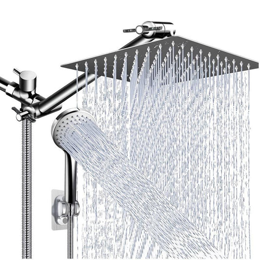 Adjustable rainfall shower head with modern design and 3 spray modes