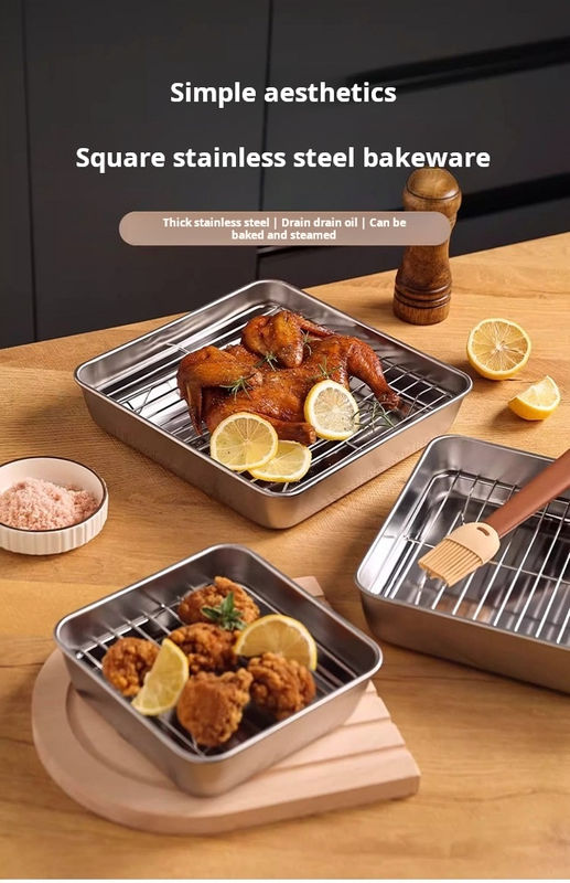 air fryer oil drain pan with rack for fried food and baking
