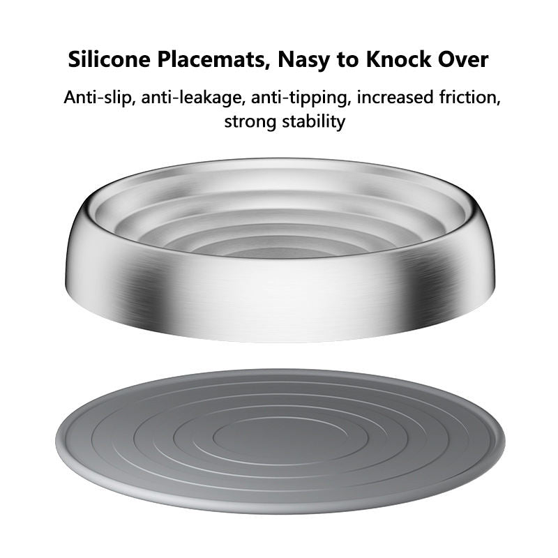 anti-slip silicone base stainless steel pet bowl
