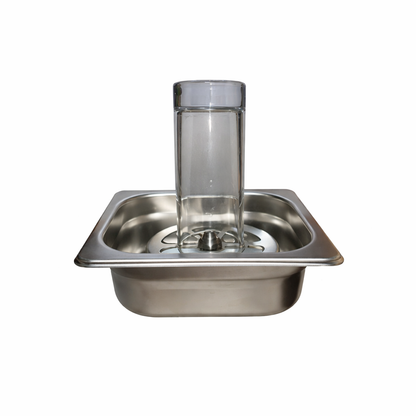 Built-in Lotus cup rinser sink with 304 stainless steel basin, perfect for tight bar counters and small beverage stations.