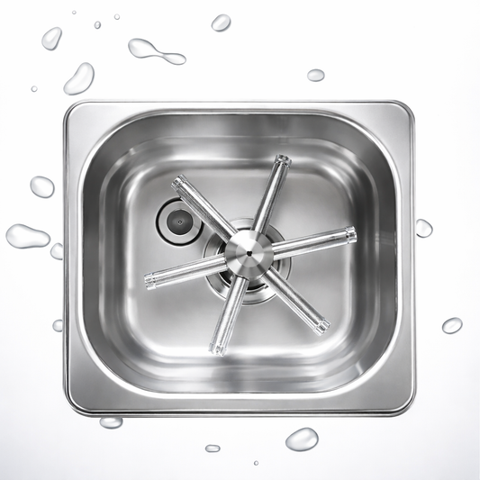 Built-in stainless steel rod cup rinser sink with a 175×163mm basin, designed for coffee bars, tea shops, and home bars, offering easy maintenance with top-access rod-style rinser head