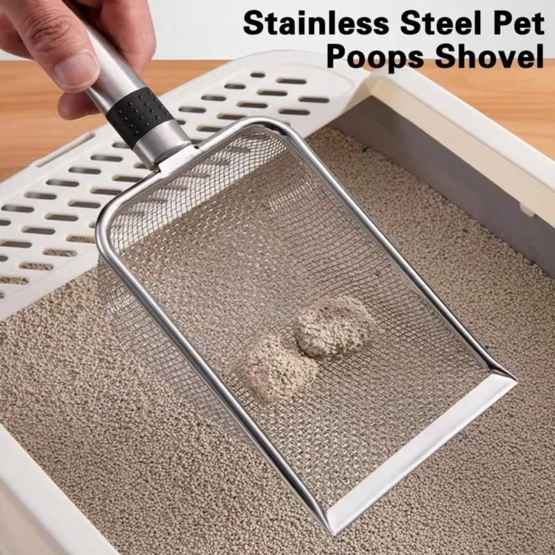cat litter scoop sifting waste from litter box
