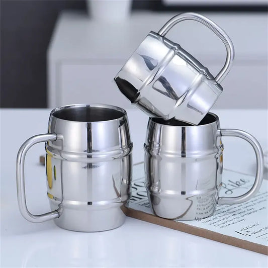 304 stainless steel double wall insulated mug with handle for coffee and cold drinks
