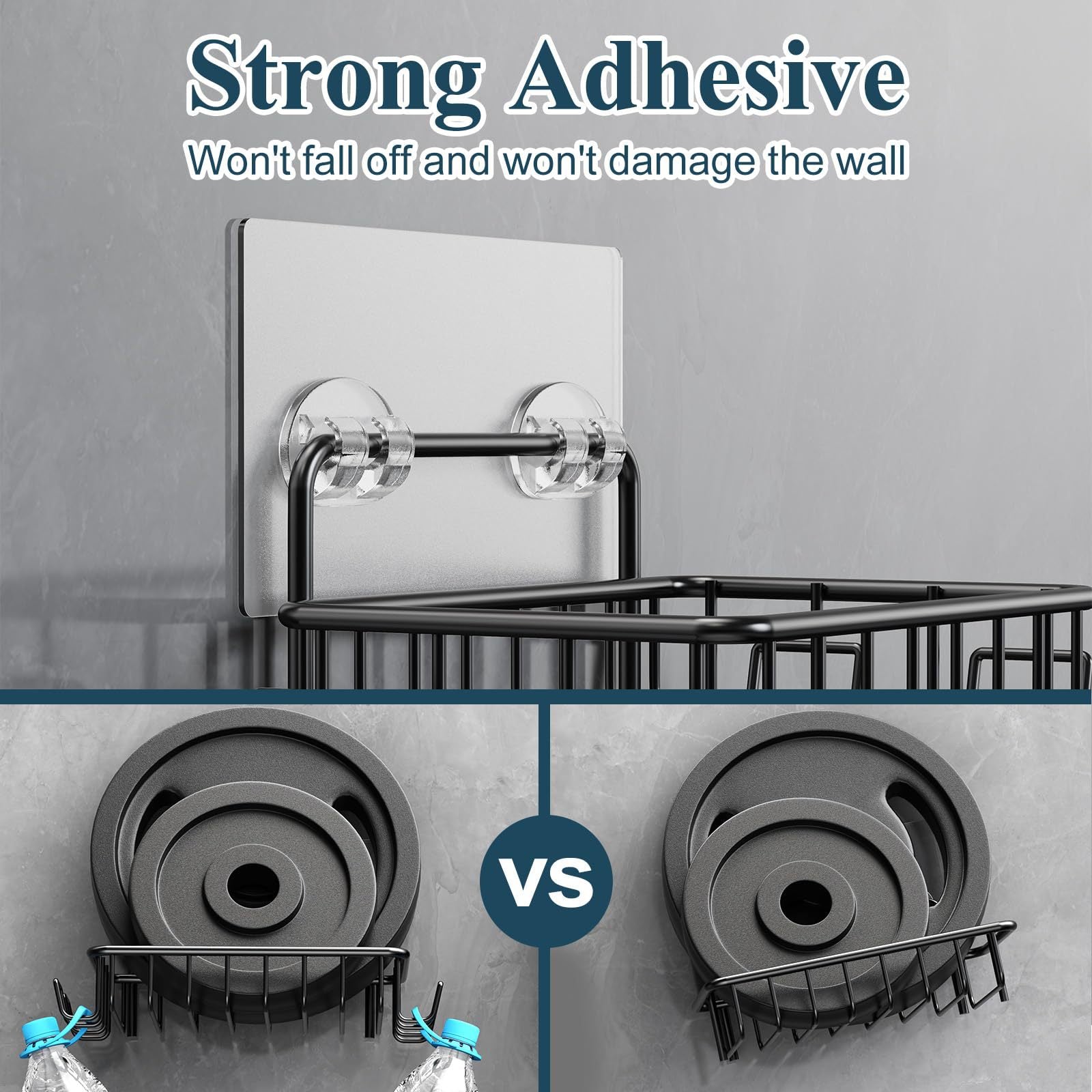 Close-up of durable 304 stainless steel soap holder with sleek black finish