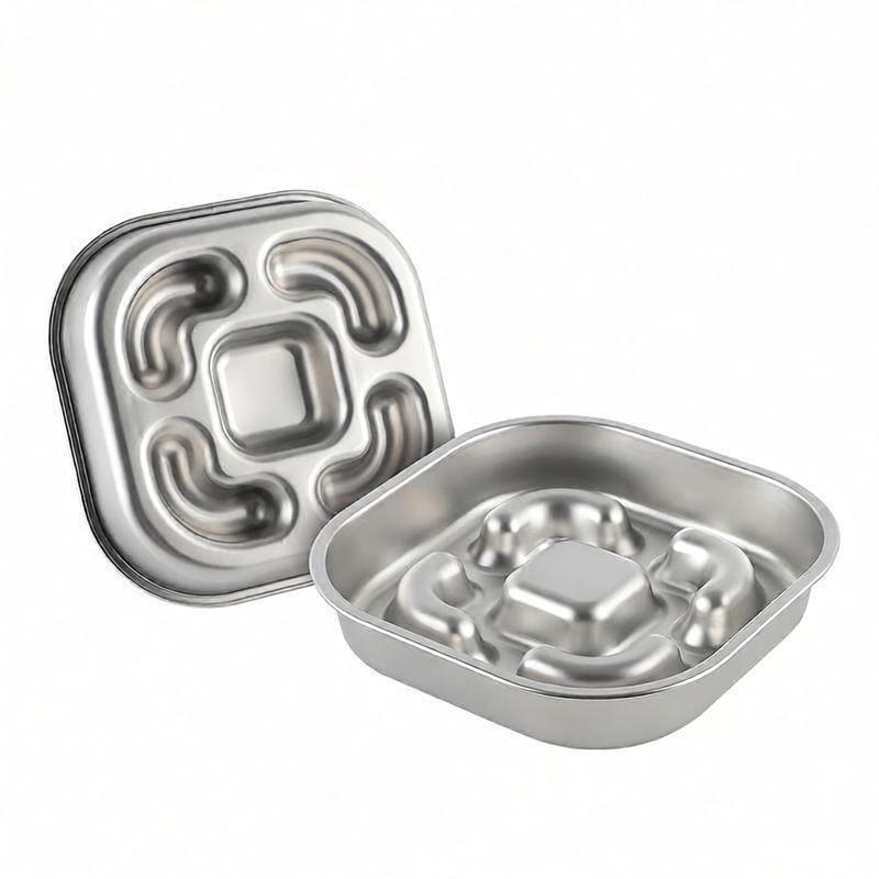easy to clean stainless steel slow feeding dog bowl
