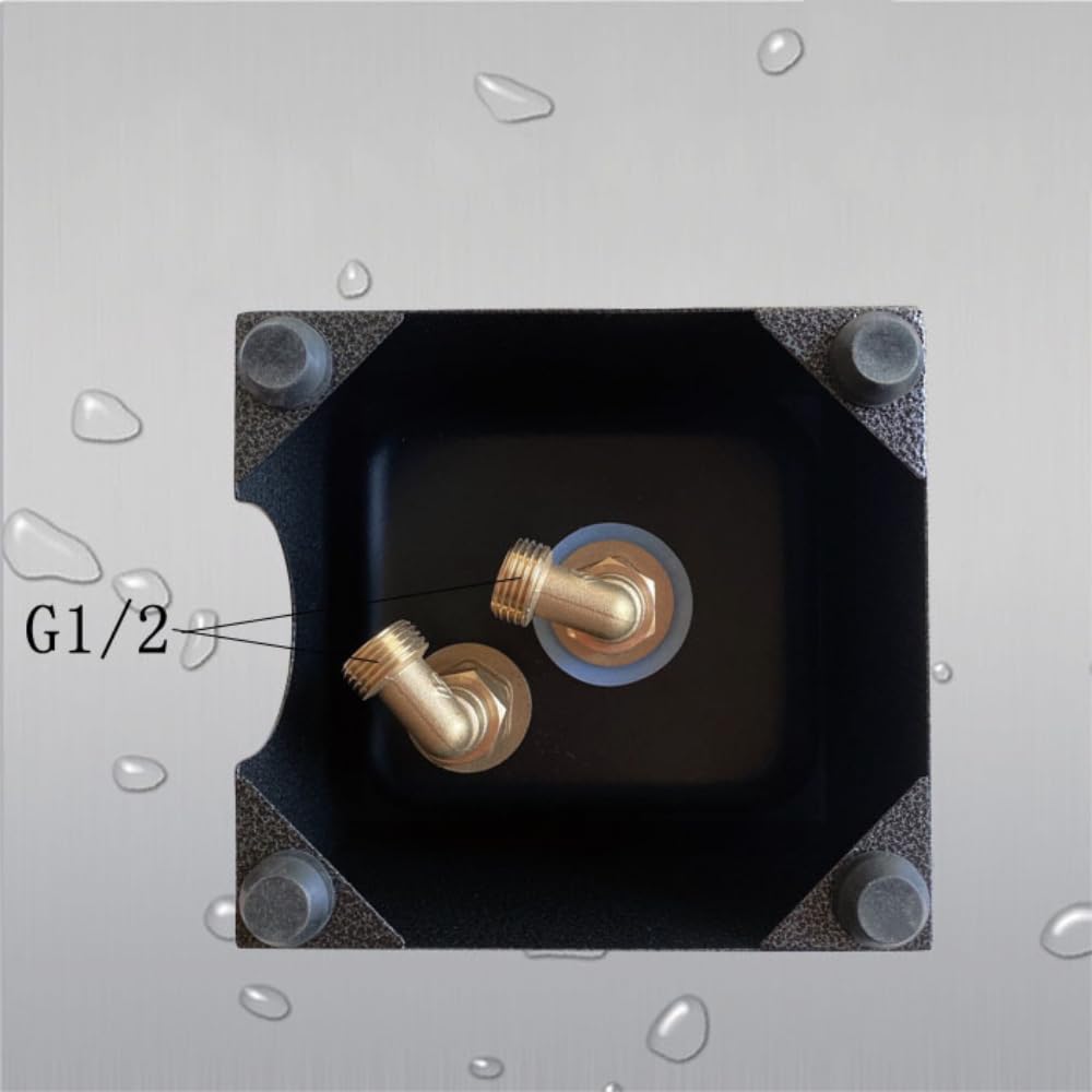 G1/2" water connector for easy installation of the matte black portable cup rinser sink.