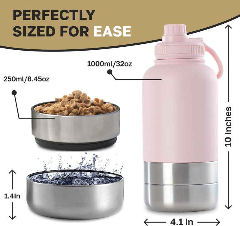 Portable travel water bottle for dogs, perfect for hiking and outdoor adventures