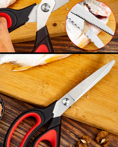 Multi-Functional Kitchen Shear vs Knife - Ideal for Cutting Meat, Vegetables, and Fruits