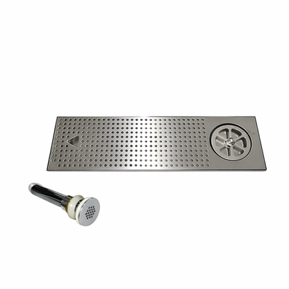 Large step-cut built-in Lotus glass rinser tray, 610×180mm, made from 304 stainless steel, perfect for high-end coffee bars and drink stations.