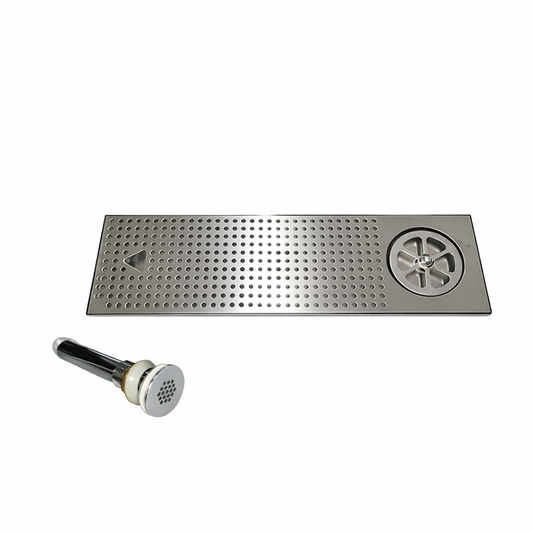 Large step-cut built-in Lotus glass rinser tray, 610×180mm, made from 304 stainless steel, perfect for high-end coffee bars and drink stations.