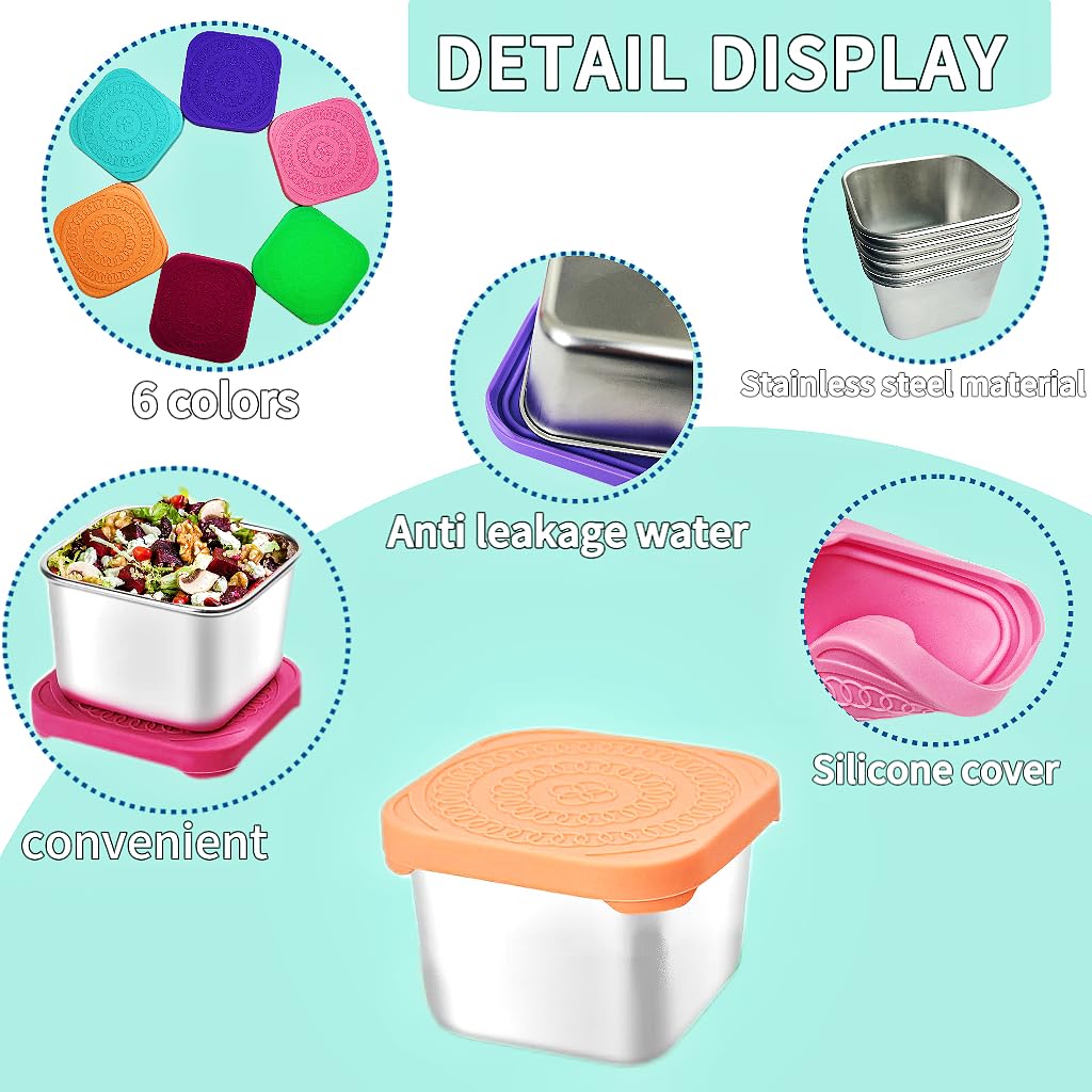 leak proof silicone lid stainless steel snack container
