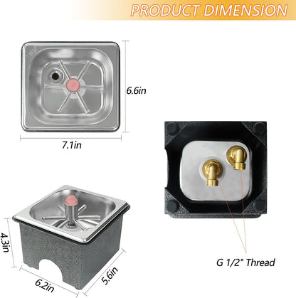Close-up of LED light detail on the cup rinser to enhance visibility during use.