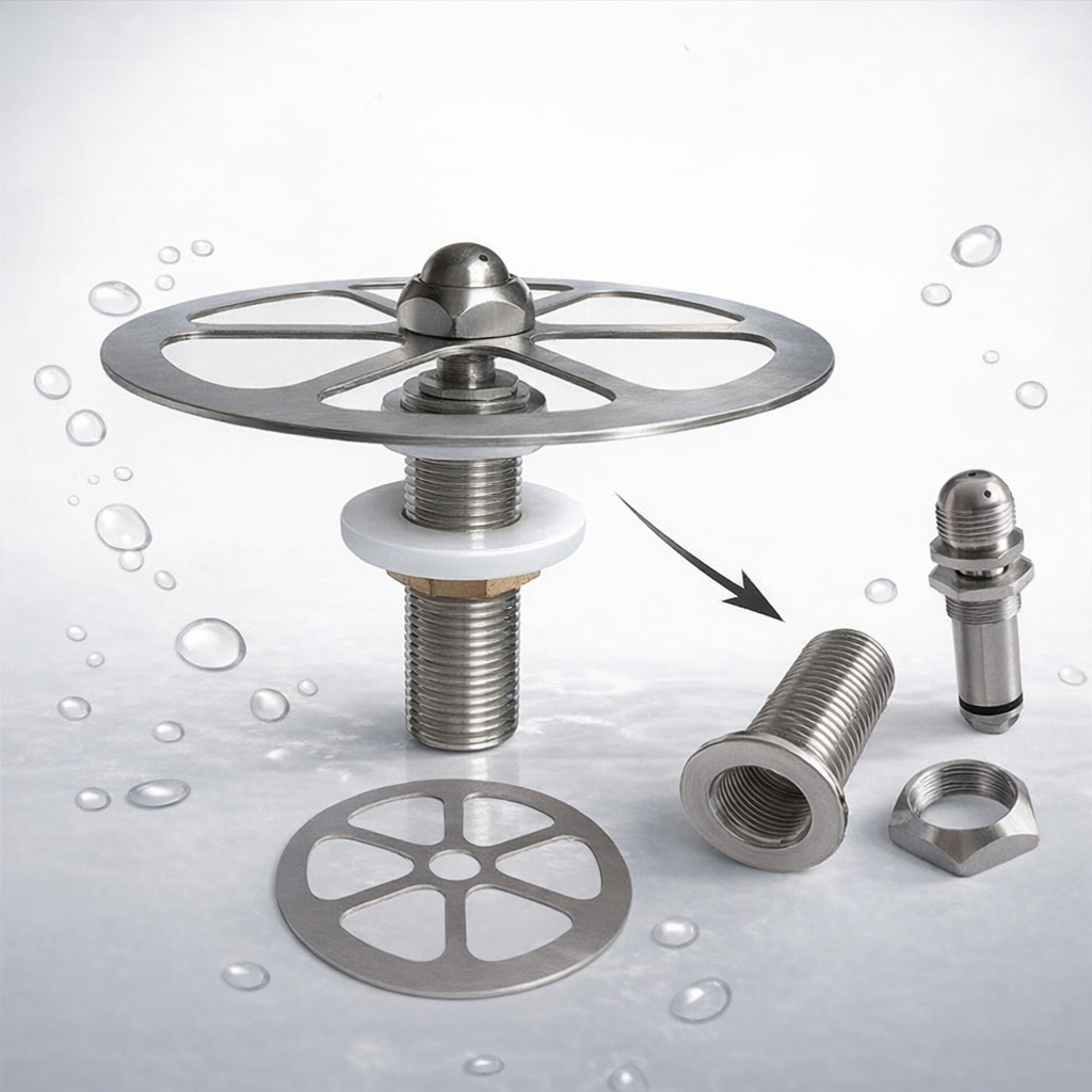 Lotus cup rinser head for large drinkware, including mugs and bowls with a maximum opening of 150mm, ensuring efficient rinsing coverage.