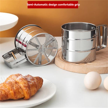 manual press stainless steel flour sifter for baking