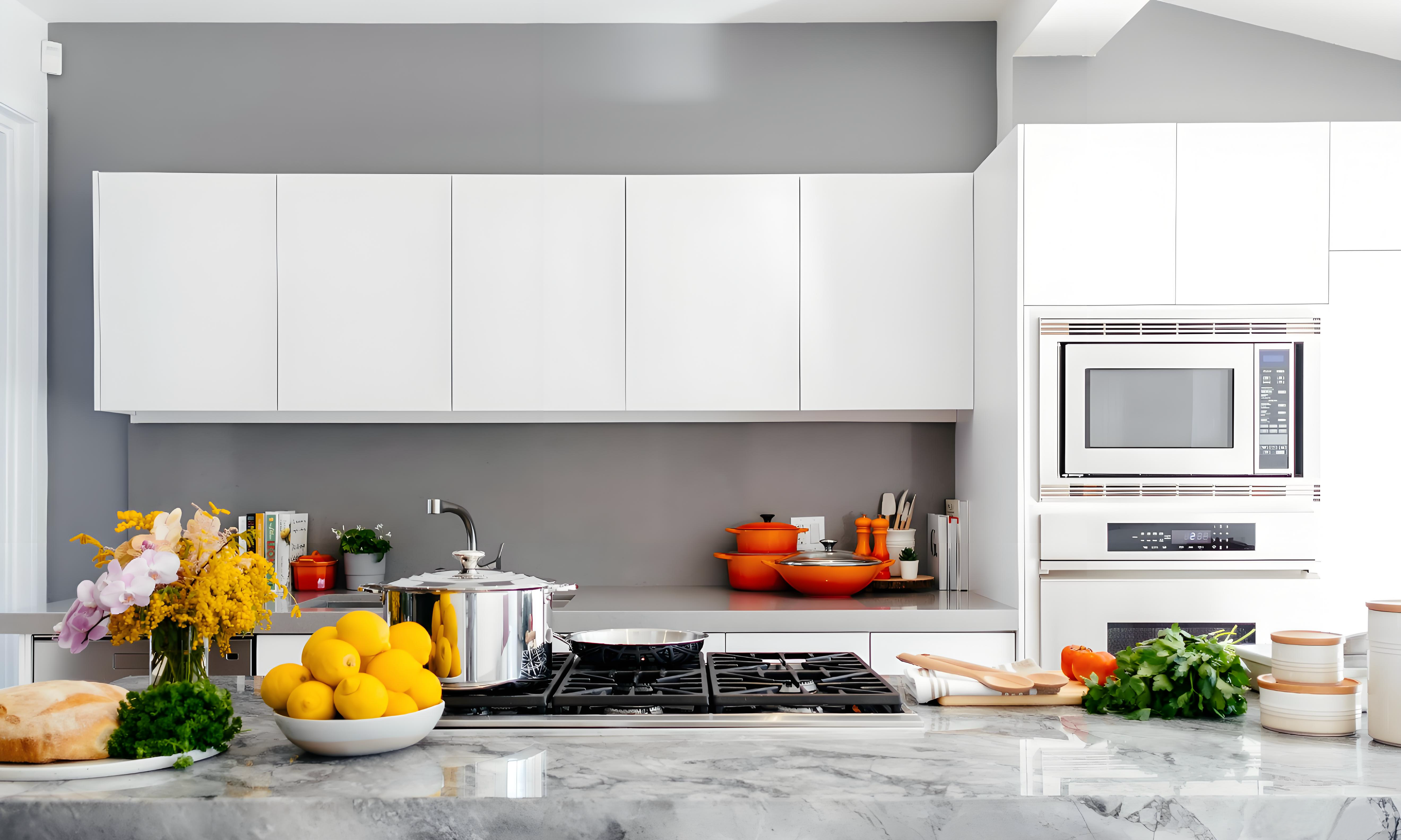 Modern kitchen with stainless steel cookware on a gas stove, showing durable kitchen tools used for everyday cooking.