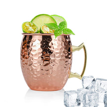 Moscow Mule copper mug with stone pattern stainless steel lining for cold drinks
