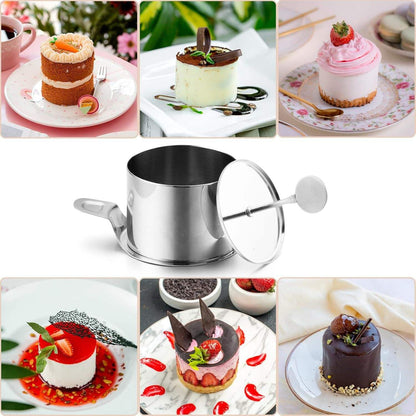 Multiple Stainless Steel Mousse Rings - 6-Piece Set for Professional and Home Baking