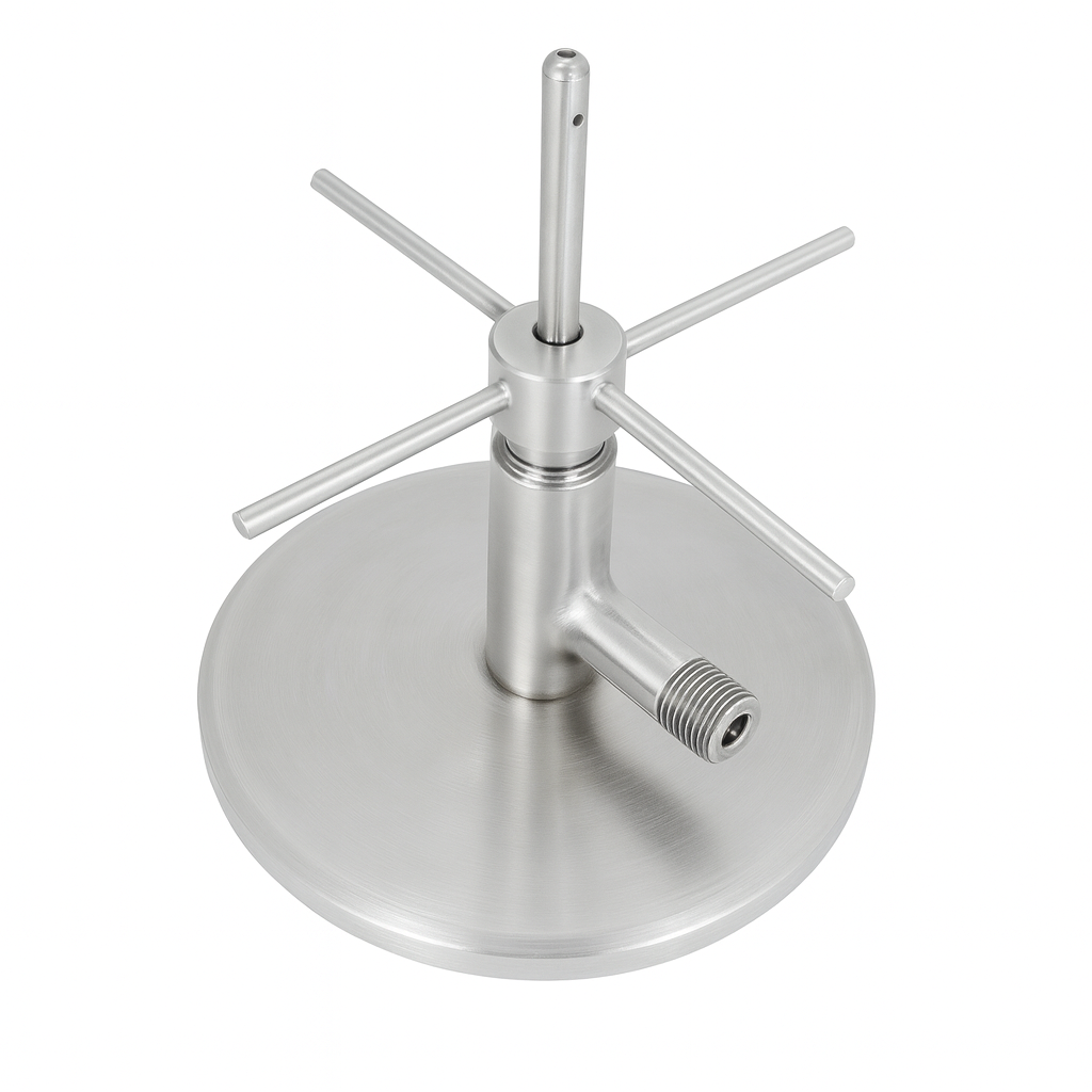 No-drill rotating bottle rinser with a flexible design, perfect for high-traffic bars, cocktail bars, and home drink stations.