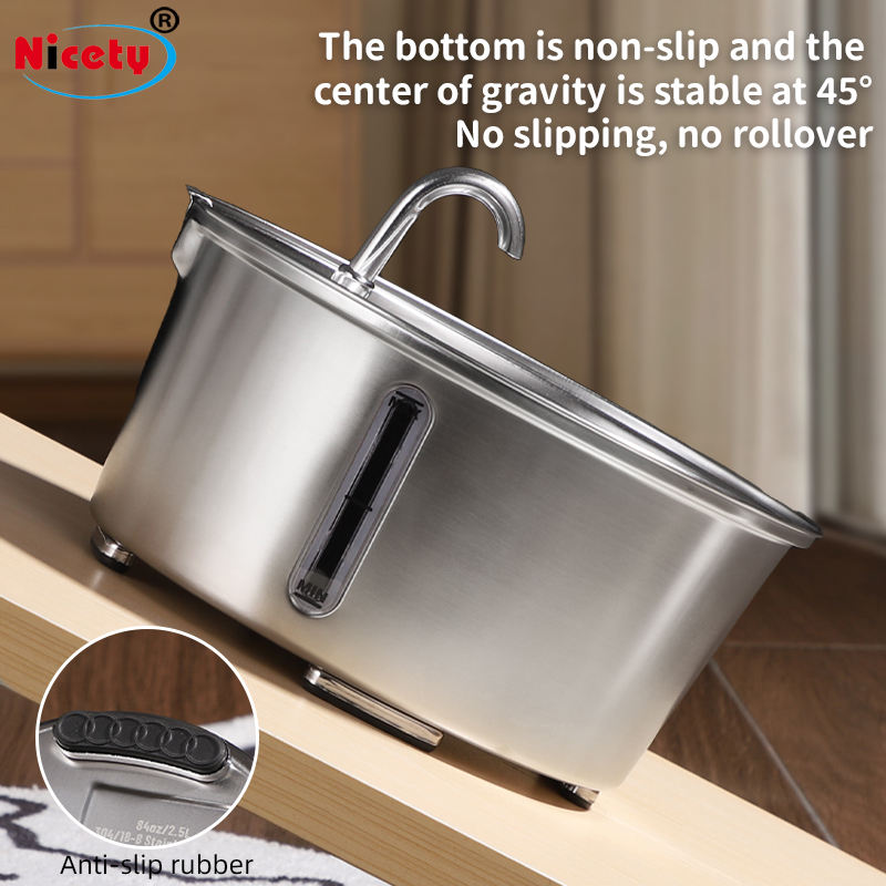 stainless steel pet water fountain with non slip base and stable design