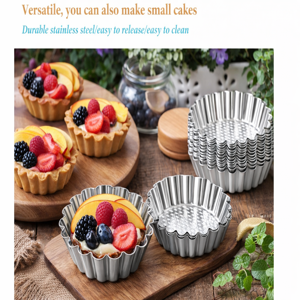 Carbon Steel Mini Pie Pans – Eco-Friendly, Reusable Baking Molds for Cupcakes