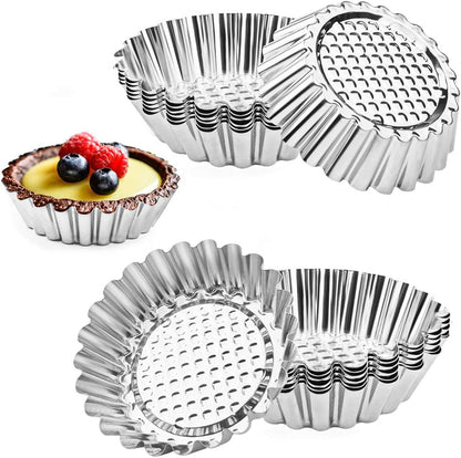 20 Packs Non-Stick Carbon Steel Cupcake Molds – Mini Pie Pans for Baking