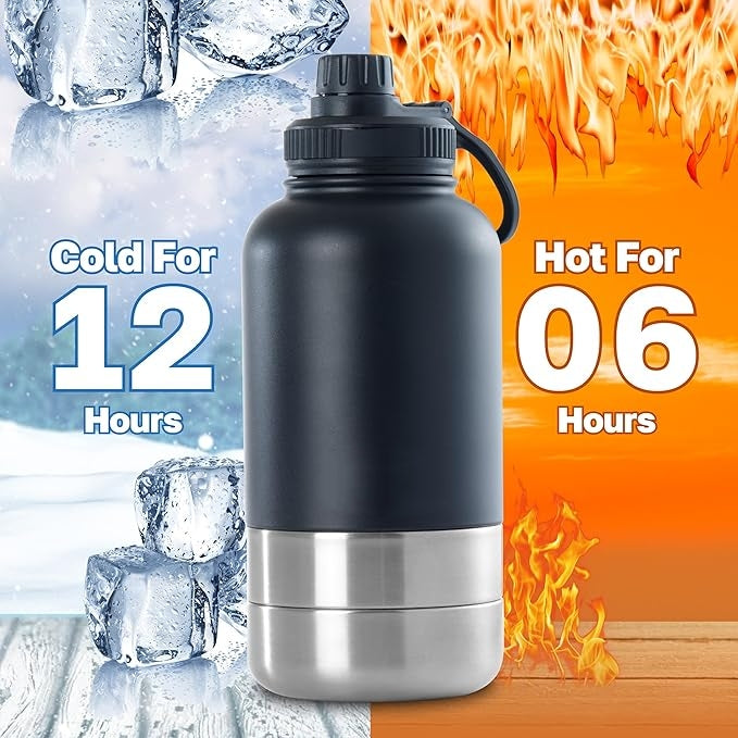 3-in-1 design travel water bottle for dogs with built-in bowl and bottle for hydration