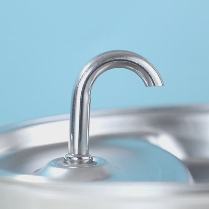 automatic pet water fountain stainless steel spout detail
