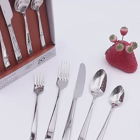 heavy duty stainless steel silverware set video display