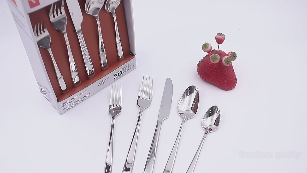 heavy duty stainless steel silverware set video display