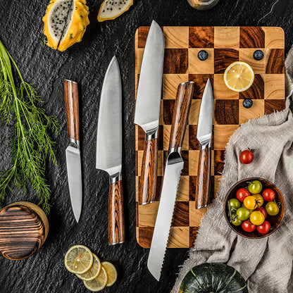 professional kitchen knife set used for food preparation