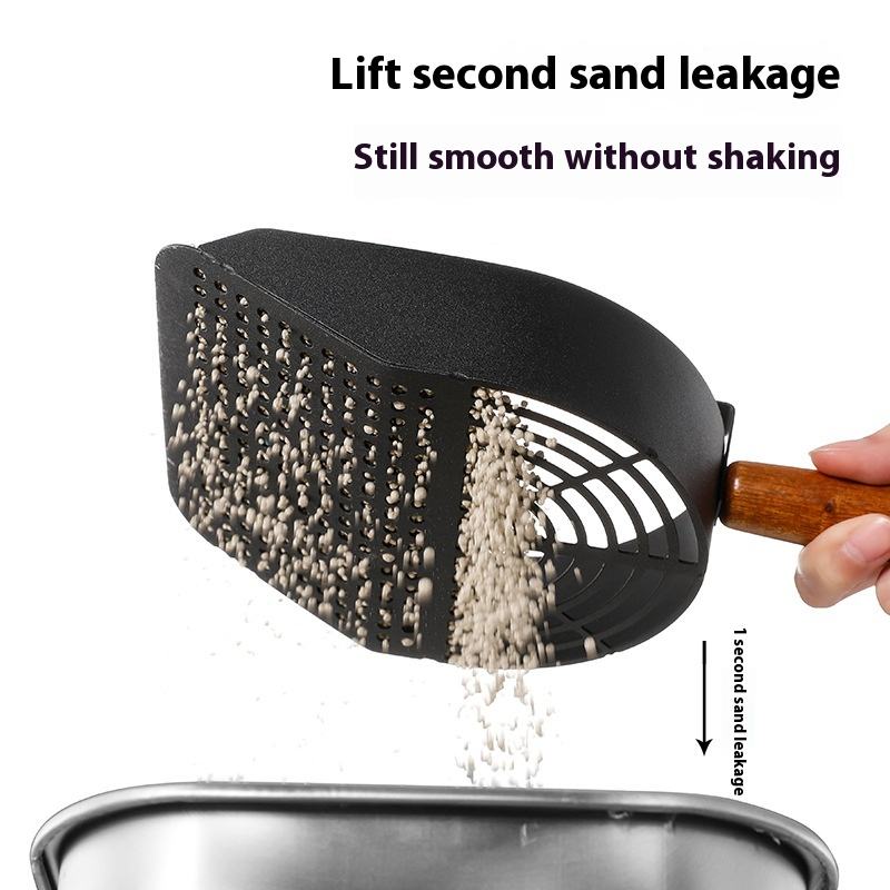 Raised side walls help reduce spill while sifting litter with a metal litter scooper