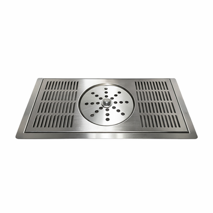 Round-disc cup rinser tray, made from durable 304 stainless steel, designed for use in cafés, tea shops, and home bars.
