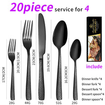 20-Piece Hammered Stainless Steel Cutlery Set, Eco-Friendly Reusable