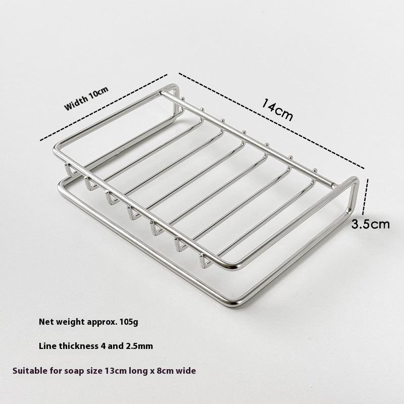 Soap saver pad and slotted stainless steel soap holder for fast drying